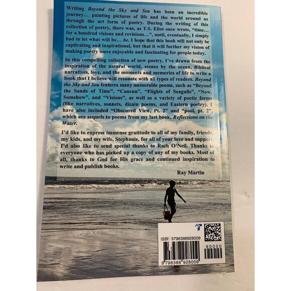 Beyond the Sky and Sea: Works of Poetry by Ray Martin Paperback Book Signed - Picture 2 of 3